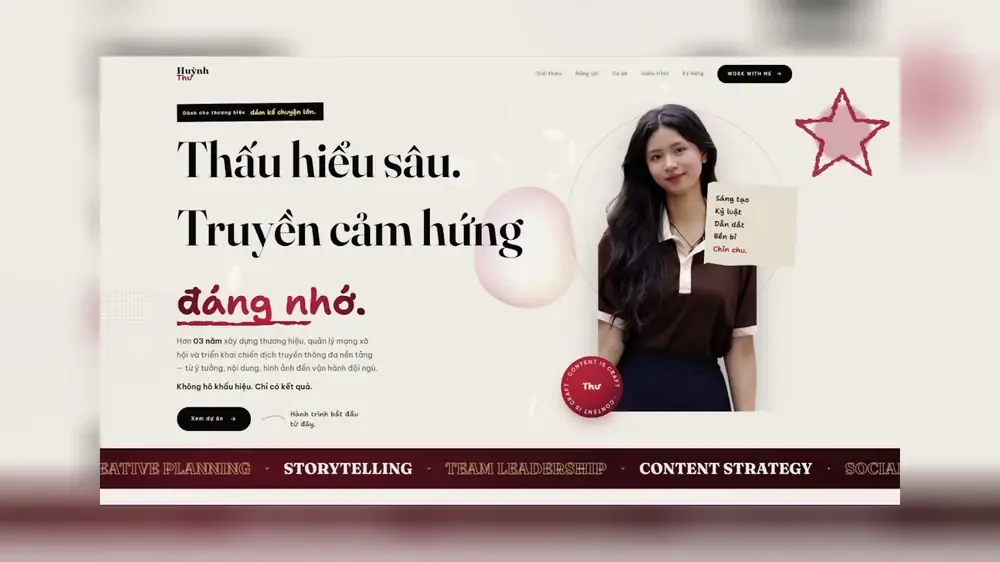 Mẫu website Portfolio — Mẫu CV Content Creator do BBO TECH thiết kế