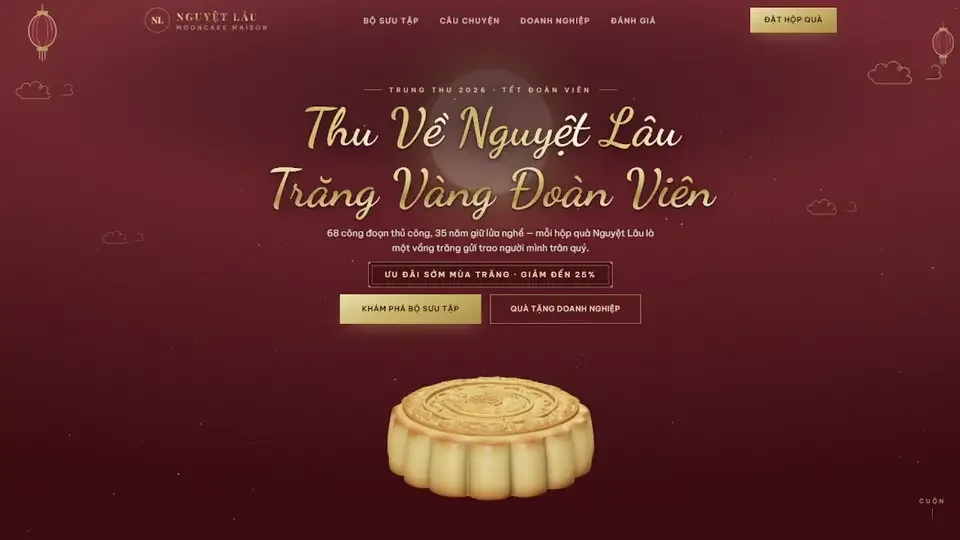 Mẫu website Bánh & Quà tặng — Mẫu Landing Trung Thu do BBO TECH thiết kế