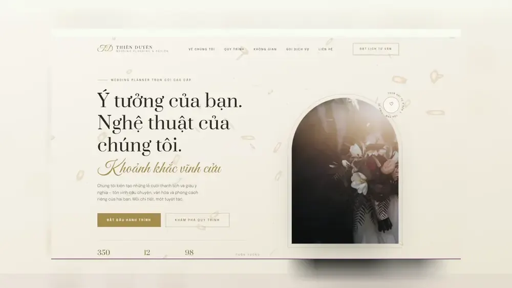 Mẫu website Nhà hàng - Cà Phê — Mẫu Website Tiệc Cưới Cao Cấp do BBO TECH thiết kế