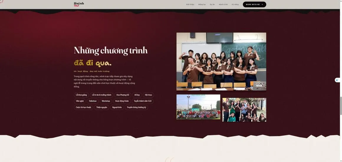 Portfolio content creator — những chương trình đã thực hiện